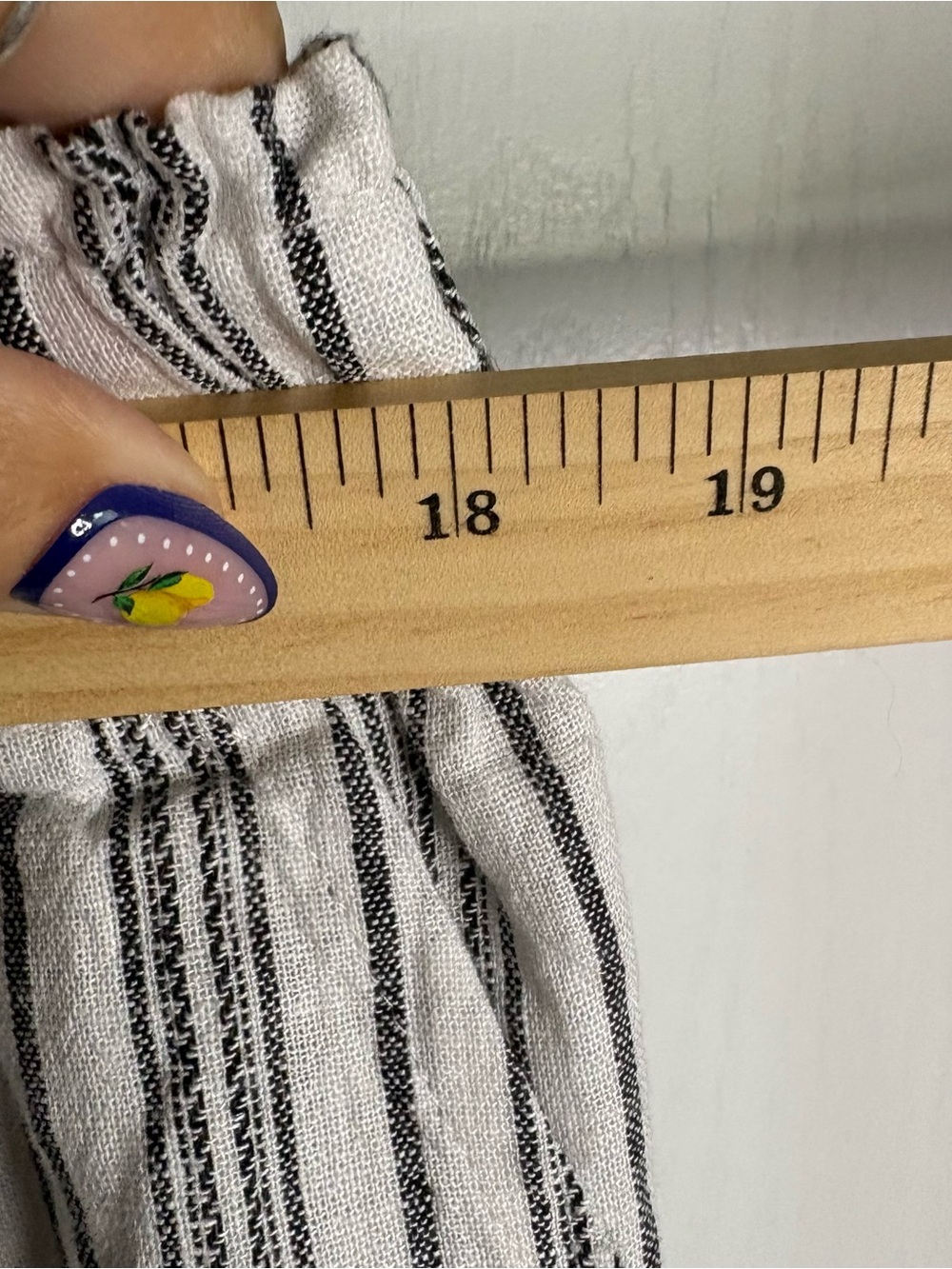 Time&Tru XL Wide-Leg Pants Linen Blend Woven Stripe Elastic Patch Pockets Beach - Picture 8 of 11